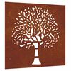 vidaXL Garden Wall Decoration 55x55 cm Corten Steel Tree Design