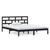 vidaXL Bed Frame without Mattress Black Small Double Solid Wood