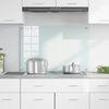vidaXL Kitchen Backsplash White 90 x 60 cm Tempered Glass