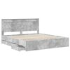 vidaXL Bed Frame with Drawer Concrete Grey 180 x 200 cm Engineer Wood