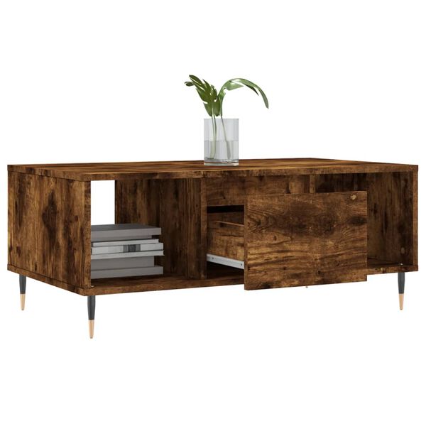 vidaXL Coffee Table Smoked Oak 90x50x36.5 cm Engineered Wood