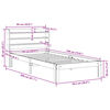vidaXL Bed Frame without Mattress Wax Brown 75x190 cm Small Single Solid Wood Pine