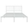 vidaXL Metal Bed Frame without Mattress with Headboard White 140x190cm