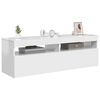vidaXL TV Cabinet with LED Lights High Gloss White 120x35x40 cm