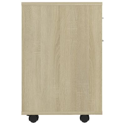 vidaXL Rolling Cabinet Sonoma Oak 45x38x54 cm Engineered Wood