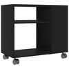 vidaXL Side Table | Black | Engineered wood | 70x35x55 cm | Rollable