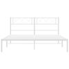 vidaXL Metal Bed Frame without Mattress with Headboard White 120x200cm