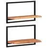 vidaXL Wall Shelves 2 pcs 60x25x35 cm Solid Wood Acacia and Steel