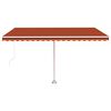 vidaXL Manual Retractable Awning with LED 400x350 cm Orange and Brown