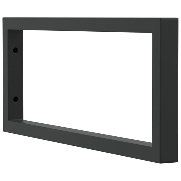 vidaXL Shelf Brackets for Washbasin 2 pcs Black Rectangular Steel