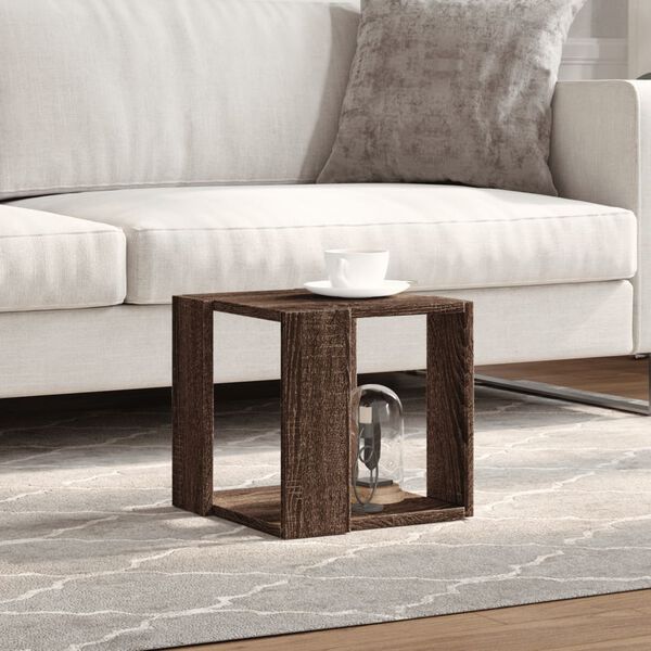 vidaXL Coffee Table Brown Oak 32x32x30 cm Engineered Wood