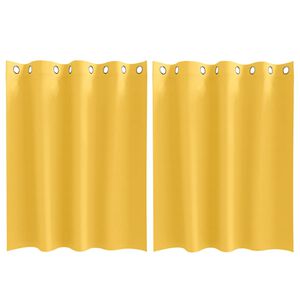 vidaXL Blackout Curtains with Rings 2 pcs Mustard Yellow 140 x 140 cm