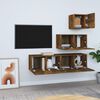 vidaXL 4 Piece TV Cabinet Set Smoked Oak Engineered Wood