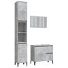vidaXL 3 Piece Bathroom Furniture Set Concrete Grey Engineered Wood