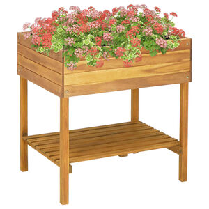 vidaXL Raised Garden Planter 78,5x58,5x78,5 cm Solid Acacia Wood