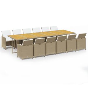 vidaXL Garden Dining Set | Beige and brown