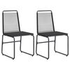 vidaXL Garden Chairs 2 pcs Black Rattan