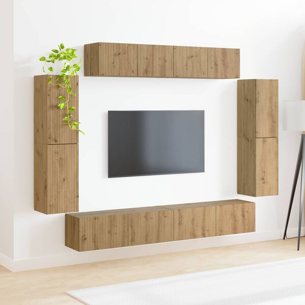 vidaXL TV Cabinet 8 pcs Artisan Oak