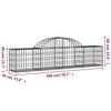 vidaXL Arched Gabion Baskets 10 pcs 200x30x40/60 cm Galvanised Iron