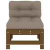vidaXL Middle Sofa with Cushions Honey Brown Solid Wood Pine