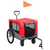 vidaXL 2-in-1 Pet Bike Trailer & Jogging Stroller Red and Grey