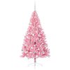 vidaXL Artificial Pre-lit Christmas Tree with 300 LEDs Pink 180 cm PVC