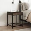 vidaXL Bedside Table with Infinity LED Brown Oak 40x40x51 cm