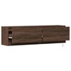 vidaXL TV Wall Cabinet with LED Lights Brown Oak 140x31x38 cm