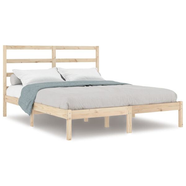 vidaXL Bed Frame without Mattress 135x190 cm Double Solid Wood