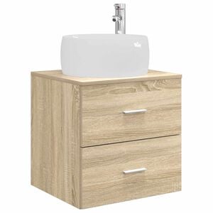 vidaXL Wall-Mounted Sink Vanity Sonoma Oak 49.5 x 44.5 x 66 cm