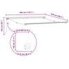 vidaXL Retractable Awning Cream 300 x 250 cm Polyester and Metal
