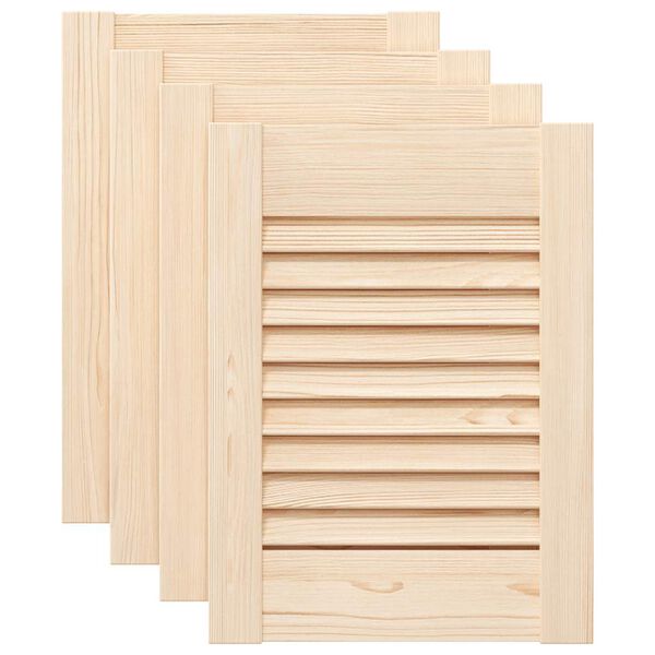 vidaXL Cabinet Doors Louvred Design 4 pcs 39.5x29.5 cm Solid Wood Pine