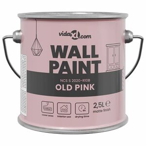 vidaXL Wall Paint Pink 2.5 L Wall Print