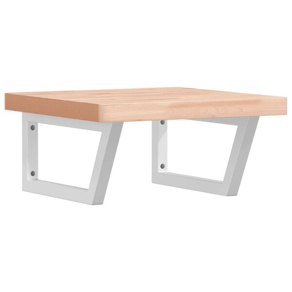 vidaXL Basin Shelf Wall Mounted Steel and Solid Wood Beech