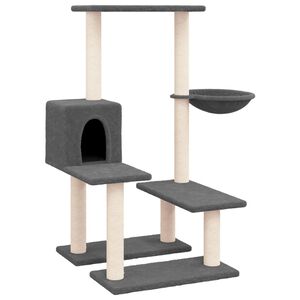 vidaXL Cat Tree with Sisal Scratching Posts Dark Grey 94.5 cm