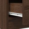 vidaXL Sideboard with Drawers Brown Oak 71x35x84 cm Engineered Wood