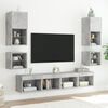 vidaXL TV Wall Cabinets with LED Lights 2 pcs Concrete Grey 30x28.5x30 cm