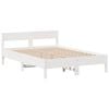 vidaXL Bookcase Bed without Mattress White 120x190 cm Small Double Solid Wood Pine