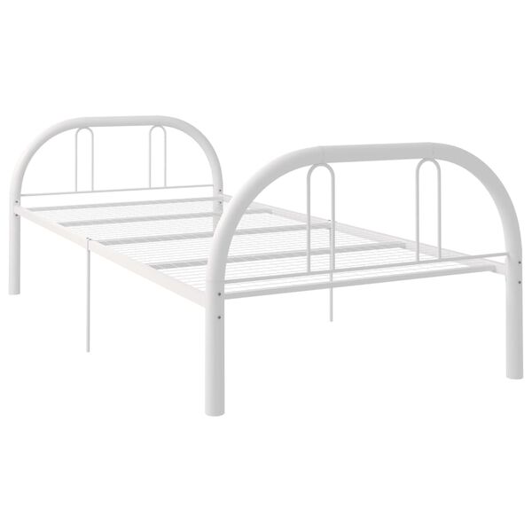 vidaXL Bed Frame without Mattress White Metal 90x200 cm