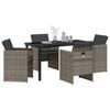 vidaXL Garden Dining Set 5 pcs Grey Poly Rattan