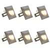 vidaXL Outdoor LED Wall Lights 6 pcs 2 W Silver Square