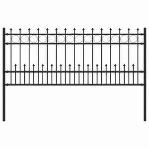 vidaXL Spike Ring Fence HORST 200 x 130 cm Powder-Coated Steel Black