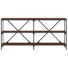 vidaXL Console Table Brown Oak 160x30x75 cm Engineered Wood and Iron