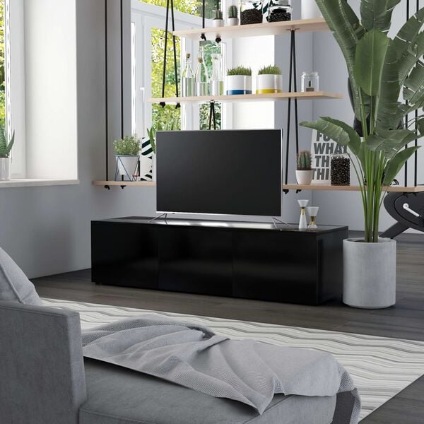 vidaXL TV Cabinet Black 120x34x30 cm Engineered Wood