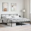 vidaXL Metal Bed Frame without Mattress with Headboard Black 200x200cm