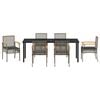 vidaXL Garden Dining Set 7 pcs Grey Poly Rattan