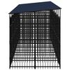 vidaXL Outdoor Dog Kennel with Roof Steel 12.9 m&sup2;