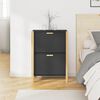 vidaXL Shoe Cabinet Black 57.5x33x80 cm Engineered Wood