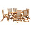 vidaXL 7 Piece Garden Dining Set Solid Wood Acacia and Textilene