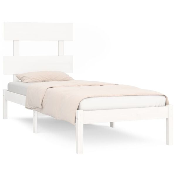 vidaXL Bed Frame without Mattress White 100x200 cm Solid Wood